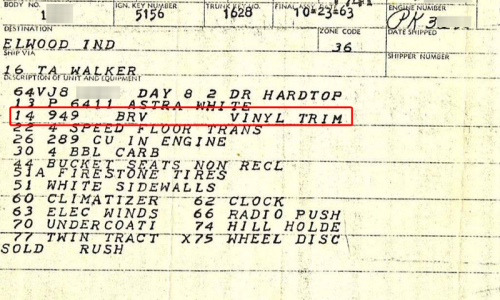1964 Studebaker Daytona Production order trim code vinyl copy.png