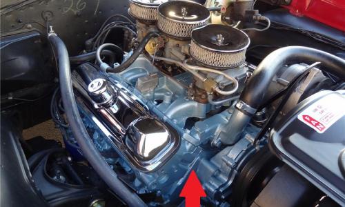 1966 Pontiac GTO engine serial number and block code location.jpg