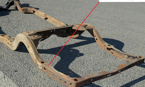 Chassis number partial stamping 1967 Pontiav GTO chassis.png