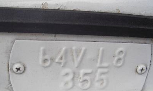 Series I Studebaker Daytona firewall body tag number.png