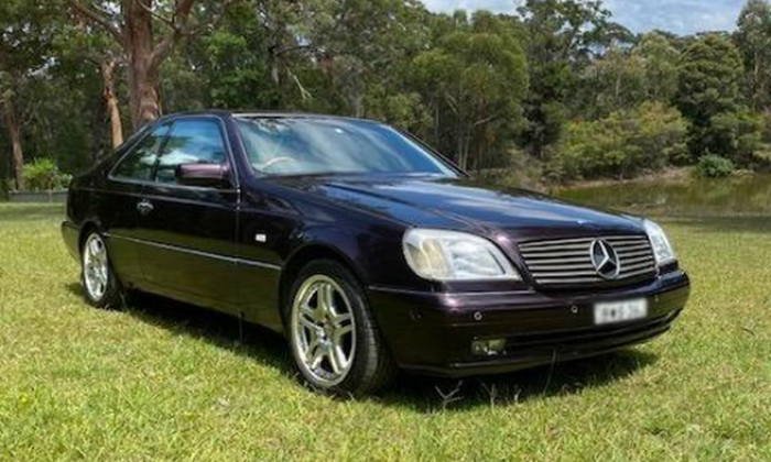 1997 Burgundy purple Mercedes CL500 C140 coupe Australia (1).png