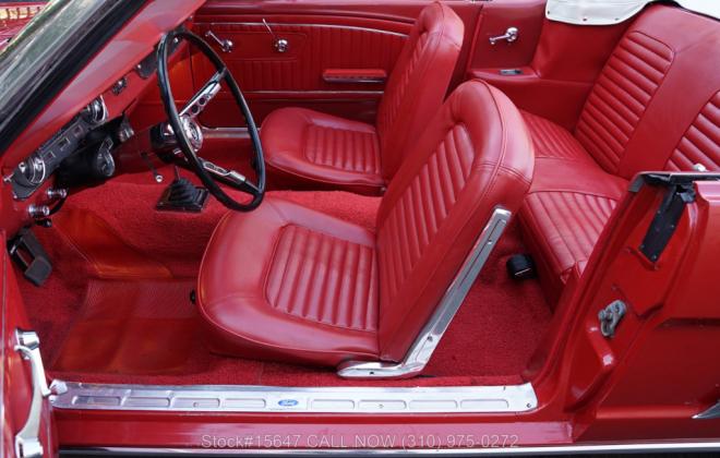 1964.5 Ford Mustang convertible Rangoon Red for sale USA LA interior (11).jpg