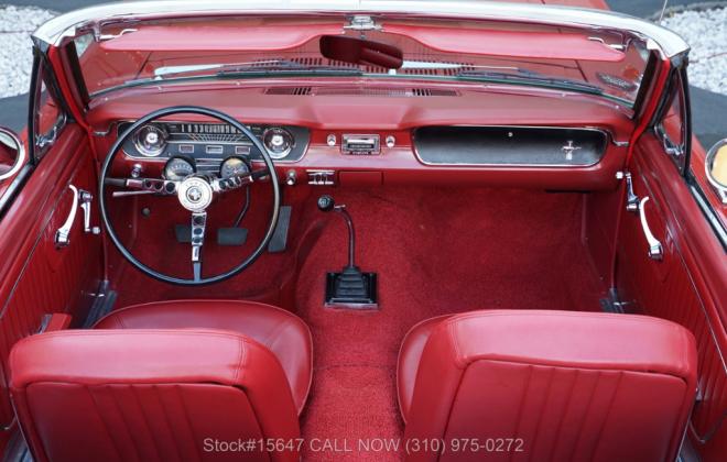 1964.5 Ford Mustang convertible Rangoon Red for sale USA LA interior (16).jpg