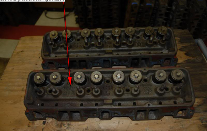 1965 - 1966 Studebaker 283ci V8 engine head casting number location.png