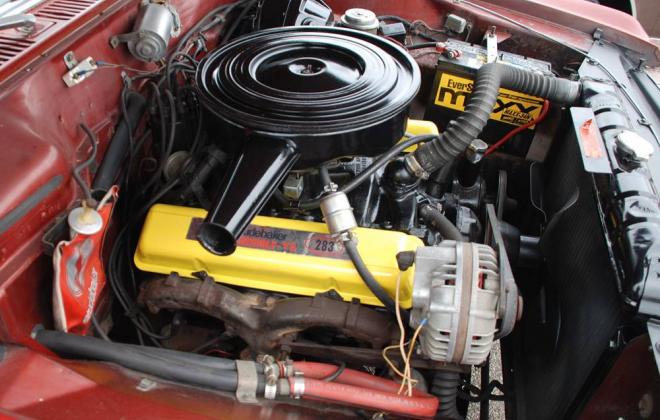 1966 Studebaker Daytona Sport Sedan V8 red white roof (12) VY engine bay thunderbolt v8.jpg