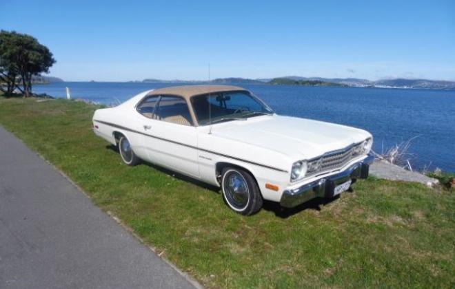 1974 Plymouth Gold Duster white NZ (1).jpg
