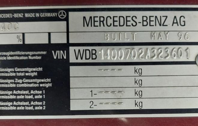 1996 Mercedes S500 coupe Maroon Australia 2023 (26).jpg