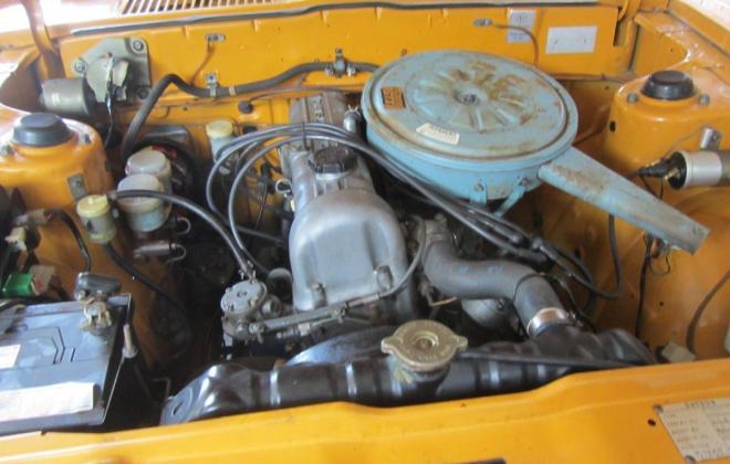 Burnt Orange Datsun 180B Sedan unrestored original Australia engine image.jpg