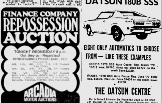 Datsun 180B 1970s sales advertisement.png