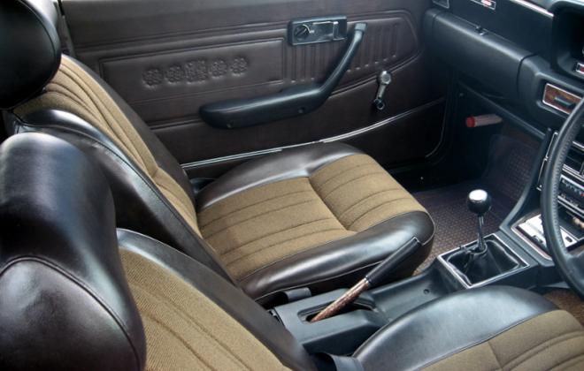 Datsun 180B SSS Hardtop coupe 610 Bluebird Brown interior trim images (2).png