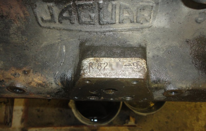 E-Type Jaguar XK-E engine number stamping location side of engine block.png