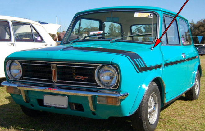 Gambier Turquoise 1972 Leyland Mini Clubman GT antenna.png