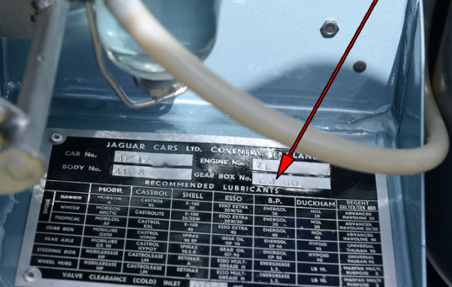 Jaguar E-Type XK-E gearbox location on data plate.png