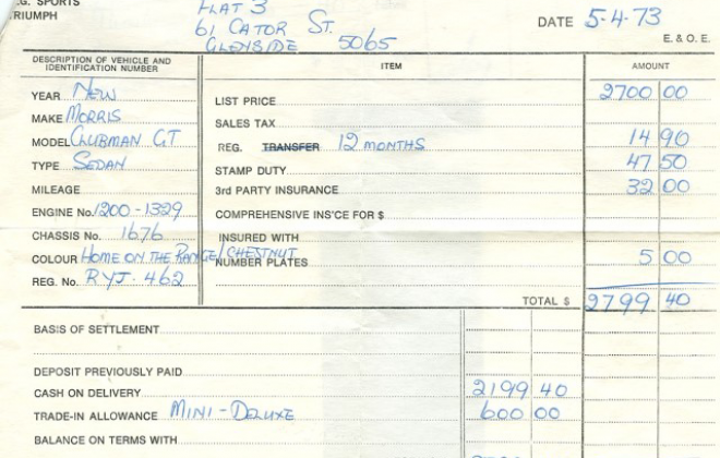 Leyland Mini Clubman GT Australia purchase receipt (1).png