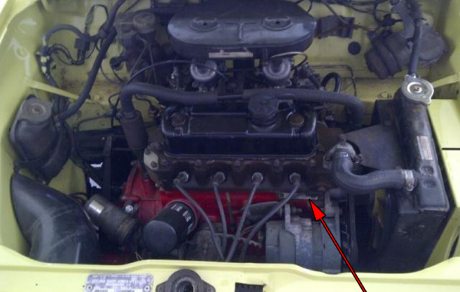 Leyland Mini GTS engine number location engine bay.png