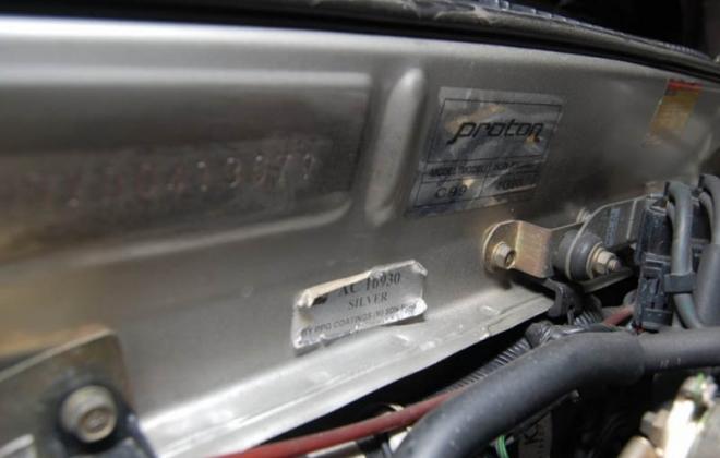 Proton Satria GTi bulkhead VIN number and stickers paint code.jpg