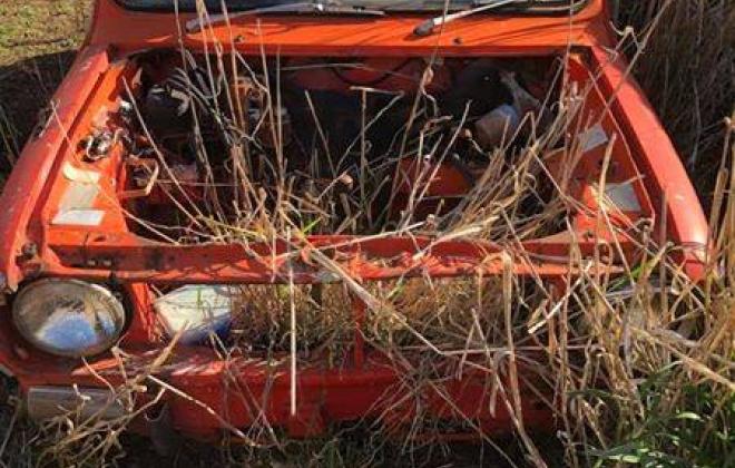 Scarlet O'Hara Red Leyland Mini S Sunshine 1977 original unrestored wreck images 2018 (1).jpg