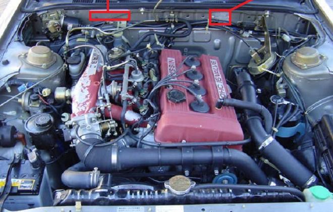 Silver DR30 RSX Turbo C sedan engine bay chassis number locations.jpg