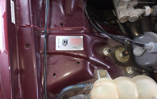 TVE Tickford build number plate EL Ford Falcon GT 1997.png