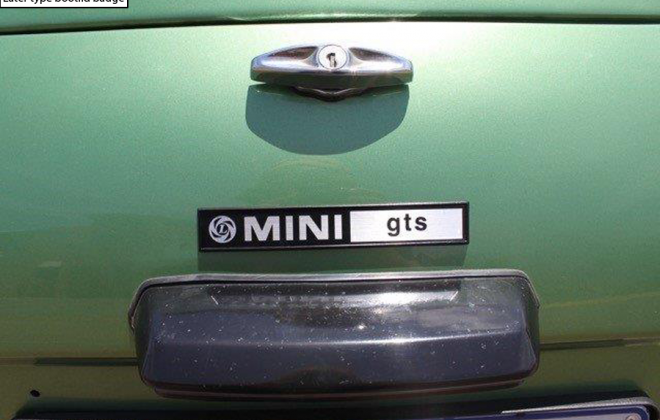 Trunk lid badge Leyland Mini GTS image.png
