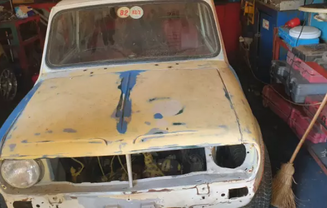 White 1980 Leyland Mini GTS South Africa barn find 2021 (3).png