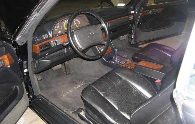 1991 Mercedes 560 SEC for sale black paint black leather images california (29).JPG
