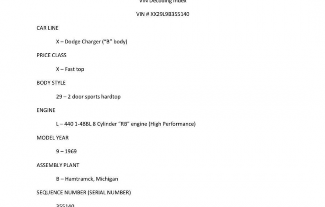 Dodge Charge VIN information sheet 1969.png